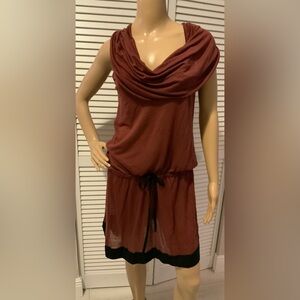 A.L.C. Tencel–Cashmere Draped Cowl Neck Dress — XS